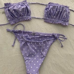 Poka dot lavender set